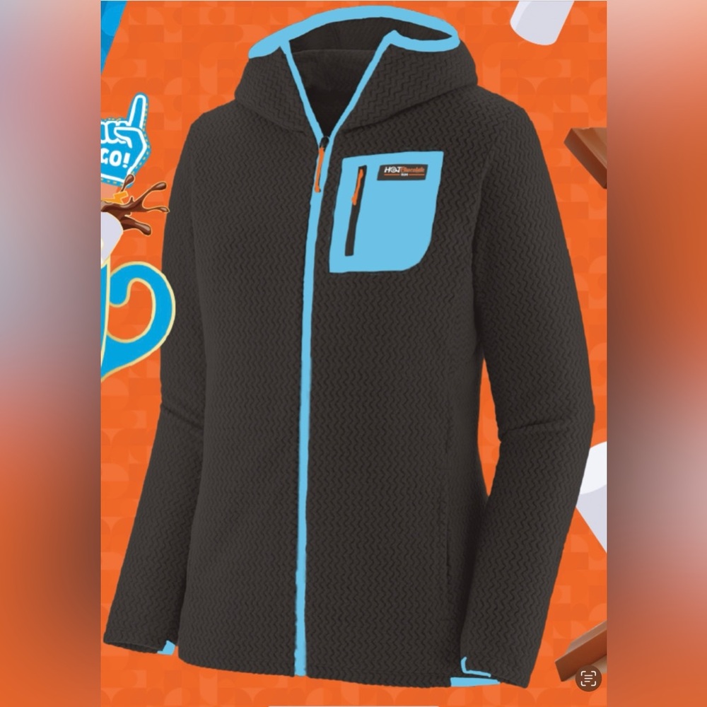 Hot Chocolate Run Textured Hoodie/Jacket/Fleece 2025 Full Front Zip NWOT Wm’s XL